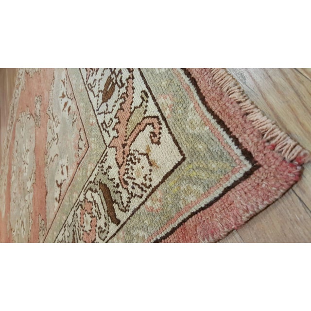 Textile Antique Oushak Rug, Handmade Oriental Rug, Coral, Beige, Taupe Fine Rug For Sale - Image 7 of 11