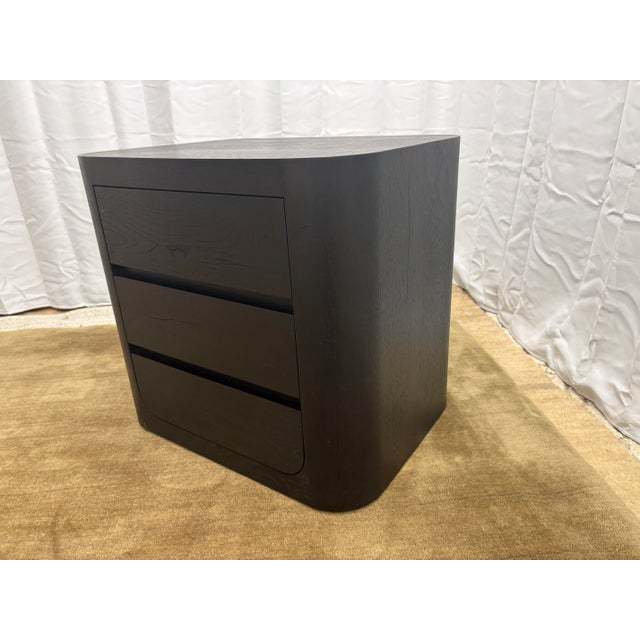 RH Oslo Closed Nightstand — 26" Aged Black Oak | Designed by Harrison & Nicholas Condos Open Box | Excellent Condition...