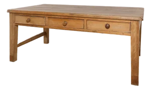 Antique English Pine Three-Drawer Farmhouse Table | Circa 1870