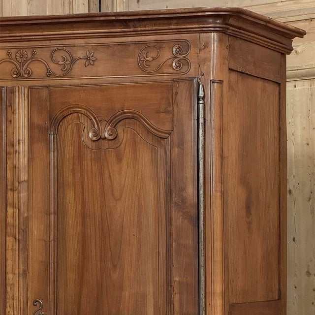 19th Century Country French Fruitwood Armoire From Normandy For Sale - Image 9 of 18