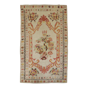 Antique Zabihi Collection Ivory Turkish Ghiordes Rug