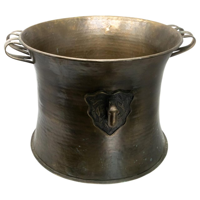 Early 20th Century Jardinière Hammered Brass For Sale