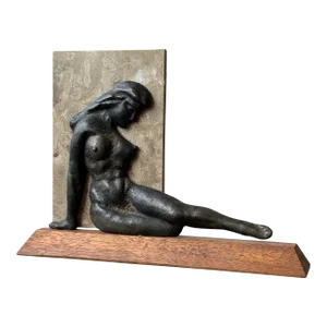Vintage Reclining Cast Metal Nude Sculpture, Circa 1970