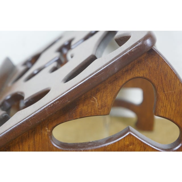 Mid 20th Century Gothic Mahogany Pommy Cross Bible Book Music Stand Lectern Podium 14" For Sale - Image 12 of 13