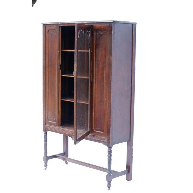 Antique Mahogany Depression Era China Cabinet | Chairish