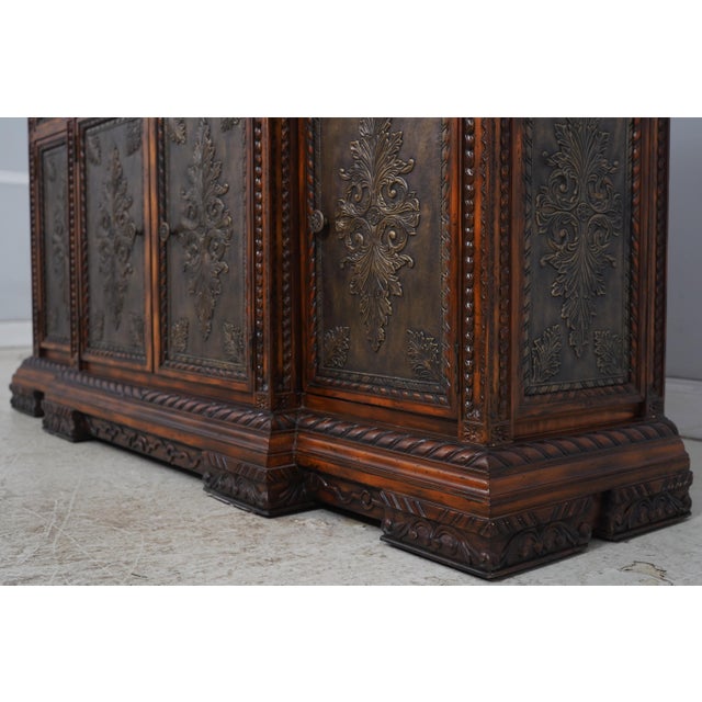 Maitland Smith Leather Top Renaissance Style Credenza Sideboard For Sale - Image 10 of 18
