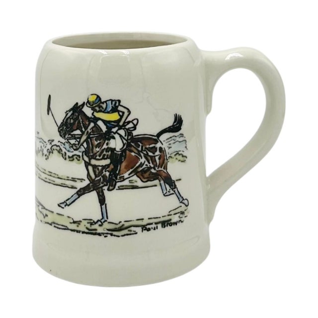 Vintage Paul Brown Equestrian Polo Player Ceramic Mug For Sale - Image 11 of 12