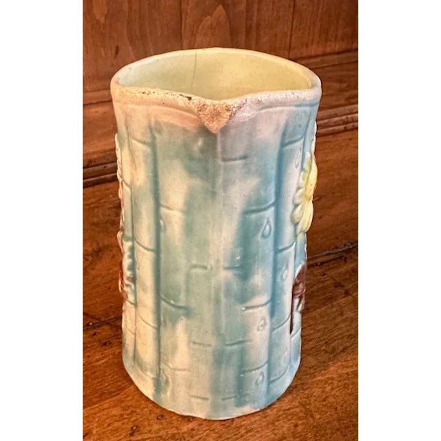 Late 20th Century Antique Majolica Pitcher Floral For Sale - Image 5 of 11