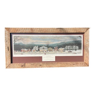 Vintage Rustic Wood Frame Christmas Print For Sale