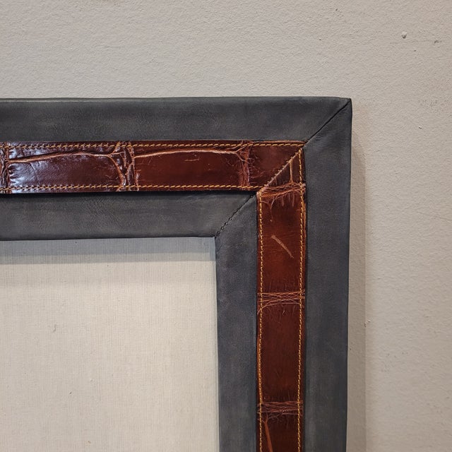 Black Leather Frame by Marco Tadini, Spain, 1990s For Sale - Image 8 of 17