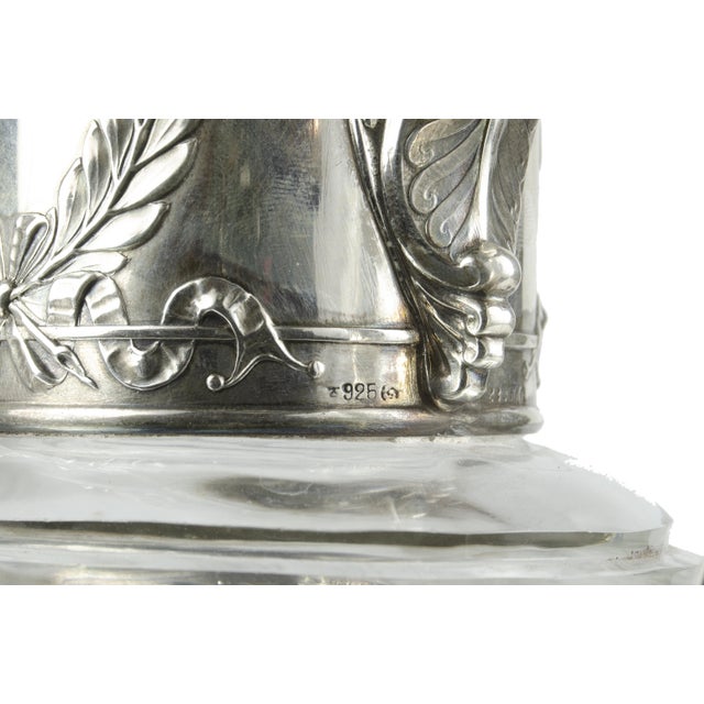 Late 19th Century Victorian Crystal Pitcher With Sterling Silver Mounted Collar and Hinged Lid, United Kingdom For Sale - Image 9 of 10