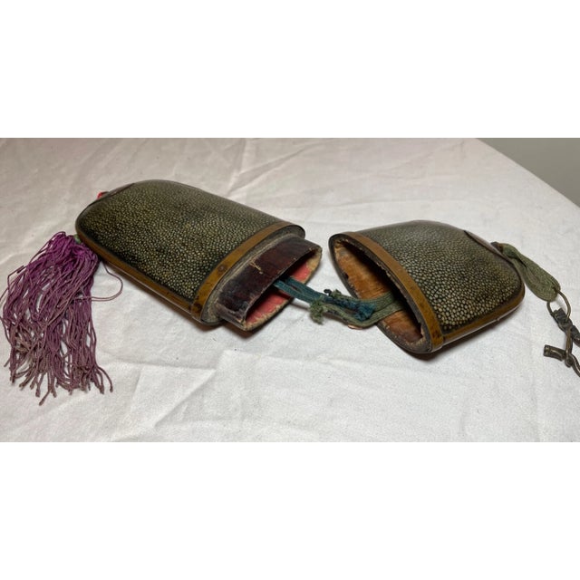 Rare Antique 19th Century Chinese Bronze Shagreen Stingray Glasses Case Holder For Sale In New York - Image 6 of 12