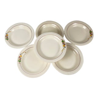 Semi-Deep Plates from Longwy, 1890s, Set of 6 For Sale