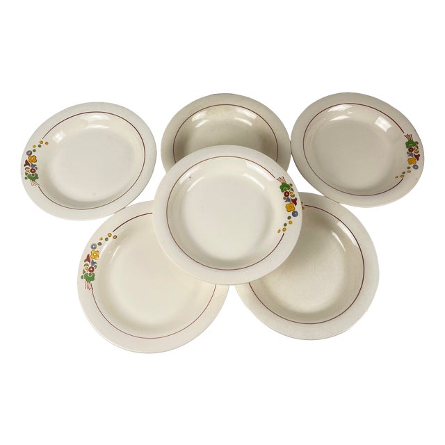 Semi-Deep Plates from Longwy, 1890s, Set of 6 For Sale