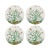 Coral Reef Vegan Leather Round Pebble Placemat White Green, Set of 4 For Sale - Image 4 of 5