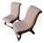 Louis Philippe Victorian Style Chaise Longue Armchairs, 19th Century, Set of 2 For Sale