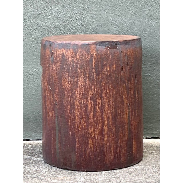 Vintage Boho Matte Glaze Low Stool For Sale In West Palm - Image 6 of 8