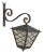 1940s French Wrought Iron + Textured Glass Lantern Wall Sconce For Sale