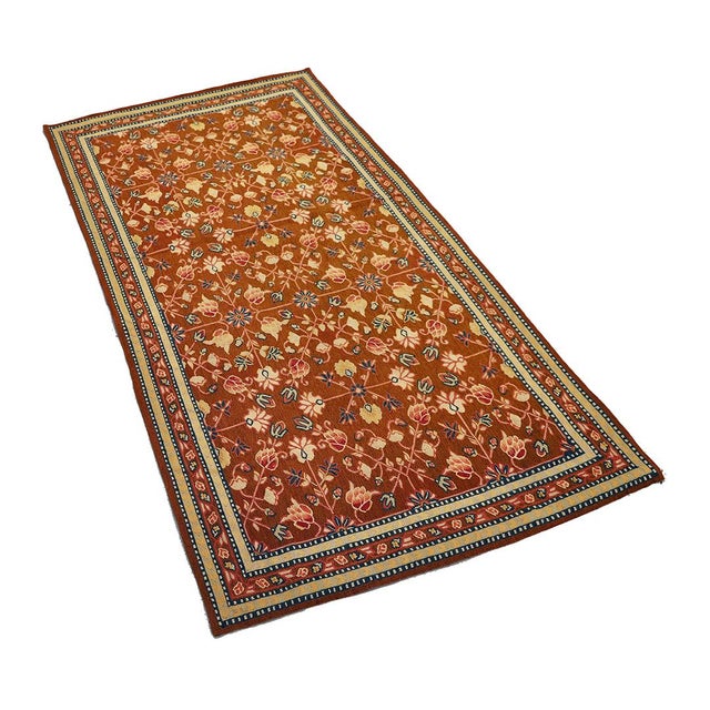 4'x6' Ariana Handwoven Bessarabian Wool Kilim | Brown Floral Flatweave For Sale In Los Angeles - Image 6 of 11