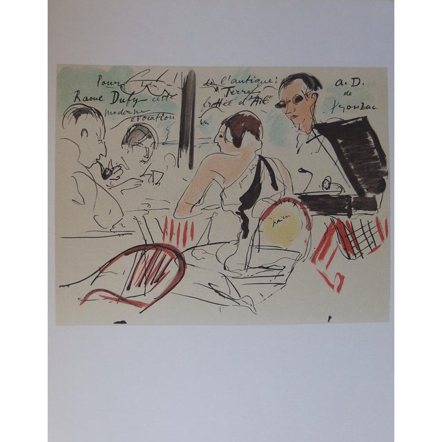 André Dunoyer De Segonzac, A la terrasse d'un café, Lithograph For Sale