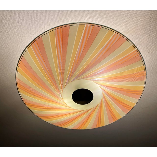 1970s Large Mid-Century Modern Glass Pendant Light, 1970s For Sale - Image 5 of 18