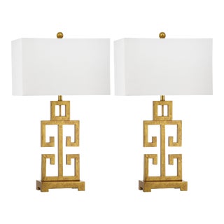 29 Inch H Key Table Lamp in Antique Gold - a Pair For Sale