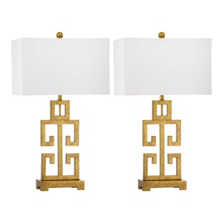 29 Inch H Key Table Lamp in Antique Gold - a Pair For Sale