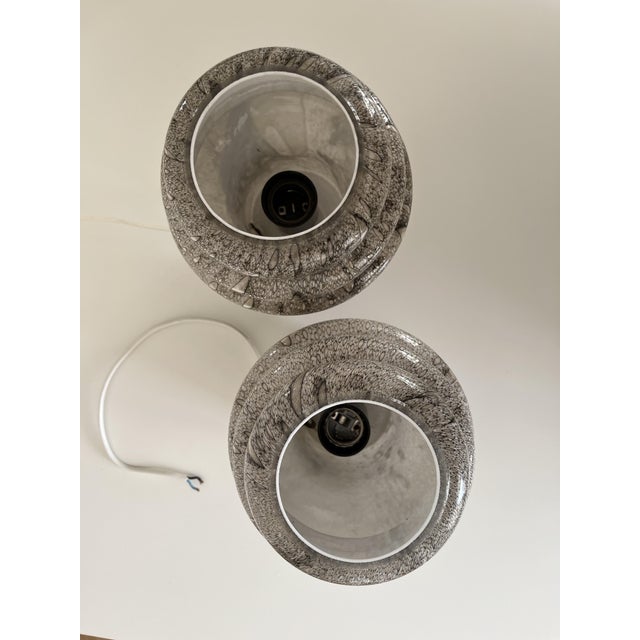 Swedish Glass Table Lamps with Snakeskin Print by Marianne Starck for Michael Andersen & Son, 1960s, Set of 2 For Sale - Image 9 of 11