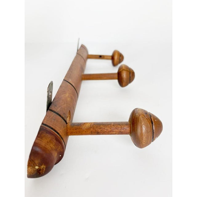 French Provincial Brown Wooden Coat Rack, France, 1930s For Sale - Image 9 of 12