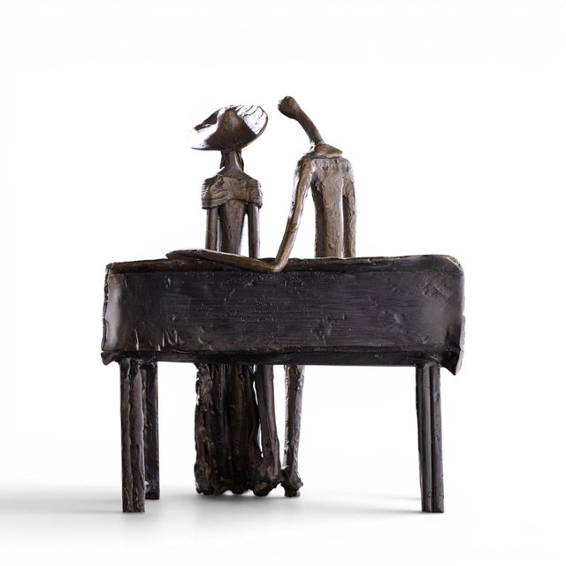 Ruth Bloch Signed Couple on Bench Bronze Israeli Sculpture For Sale In Chicago - Image 6 of 10
