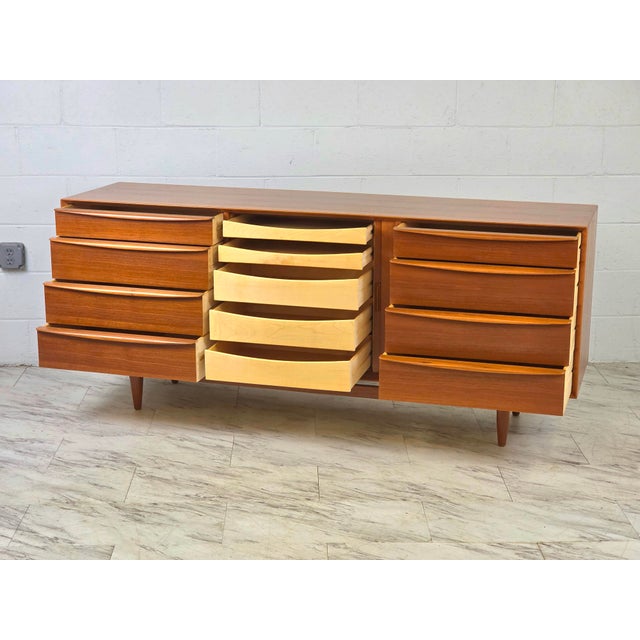 1960s Danish Modern 13 Drawer Dresser by Svend Madsen for Falster For Sale In Richmond - Image 6 of 11