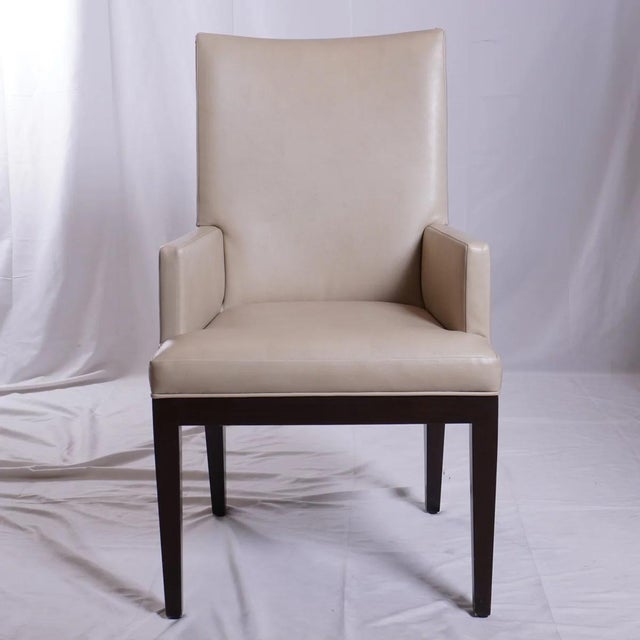 Wood Attributed to A. Rudin Chairs With Holly Hunt Faux Leather, Set of 6 For Sale - Image 7 of 9