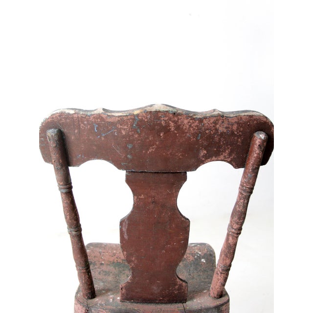 19th Century Primitive Painted Farmhouse Chair For Sale - Image 9 of 12