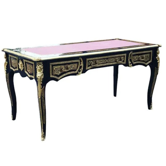 French Empire Boulle Desk with Brass Decoration For Sale - Image 10 of 14