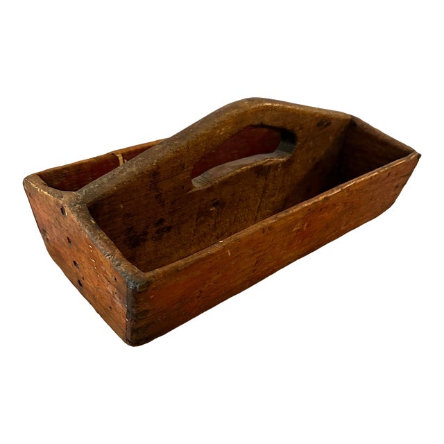 Early 19th Century Antique French Provincial Country Wooden Storage Caddy Tool Box For Sale
