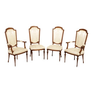 Mid 20th Century Karges French Louis XVI Style Walnut Dining Chairs - Set of 4 For Sale