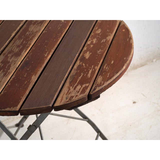 Antique Folding Garden Table in Wood and Iron, Central Europe, 1950 For Sale - Image 4 of 11