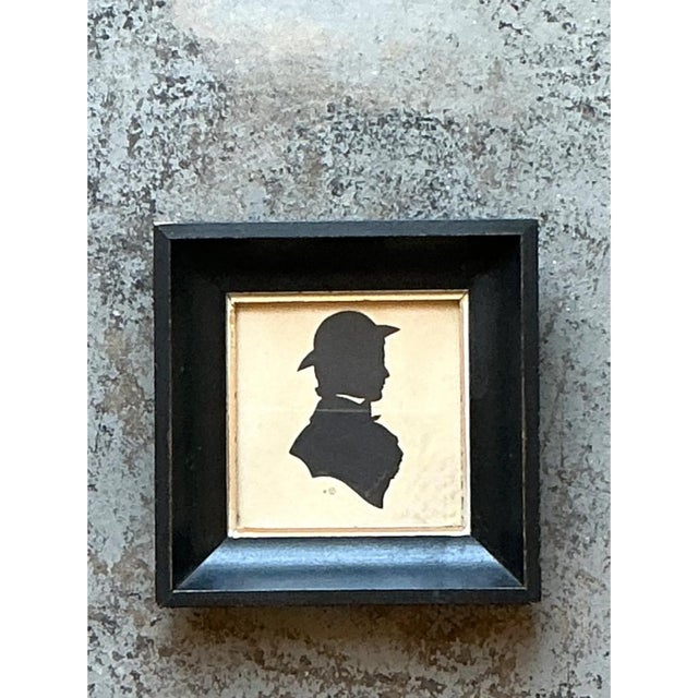 Vintage Silhouette Portrait in Black Frame For Sale - Image 4 of 12