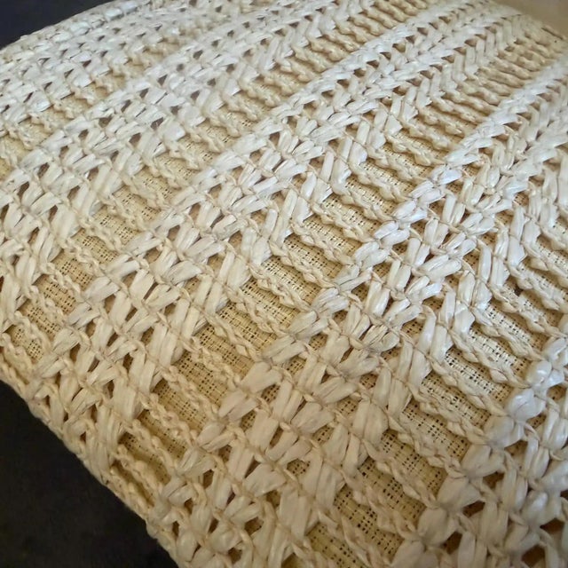 1950s High Quality Bakelite and Woven White Cotton Italian Hand-Bag For Sale - Image 14 of 17