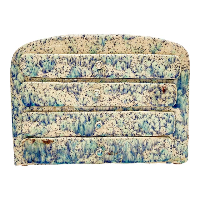 Hand-Built Glazed Ceramic Jewelry Box With Drawers, Florida Artist Rexx Fischer For Sale