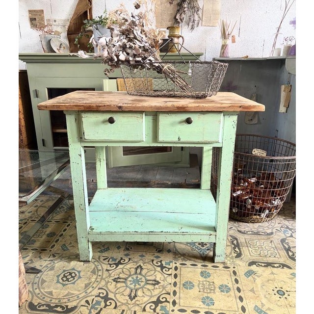 Green Patina Worktable, 1960s For Sale - Image 6 of 7