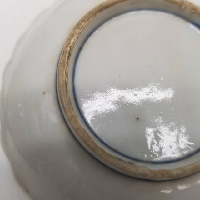 Late 20th Century Ko-Imari Landscapes – Japanese Vintage Blue and White Mame Plates Set of 7 For Sale - Image 9 of 12