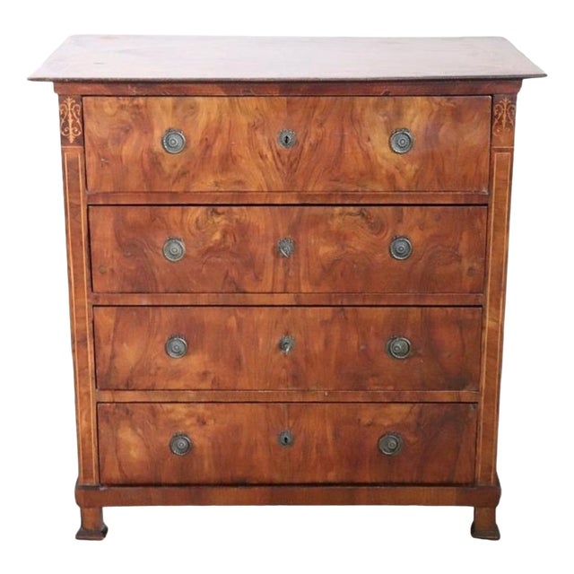 Antique Chest of Drawers in Walnut, Late 19th Century For Sale