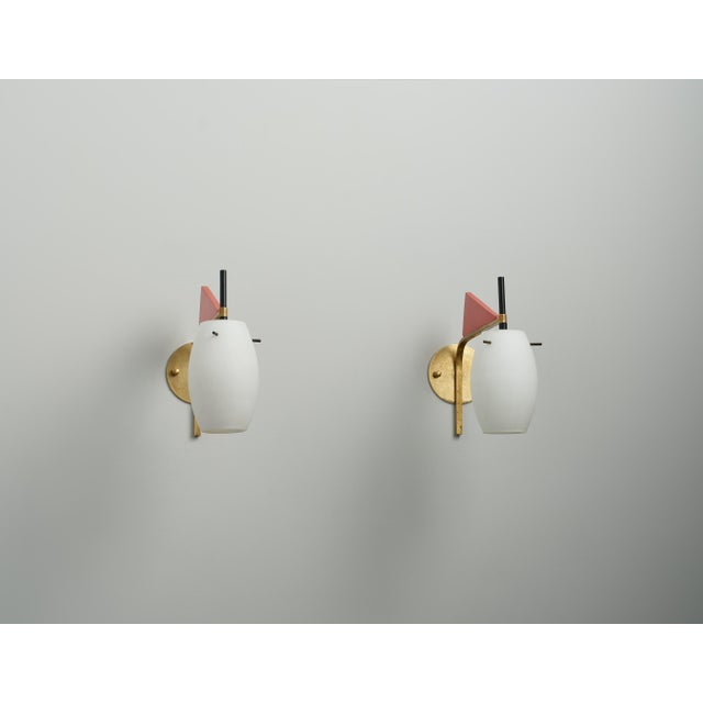 1950s Mid-Century Modern Italian Wall Lamps, 1950s, Set of 2 For Sale - Image 5 of 9