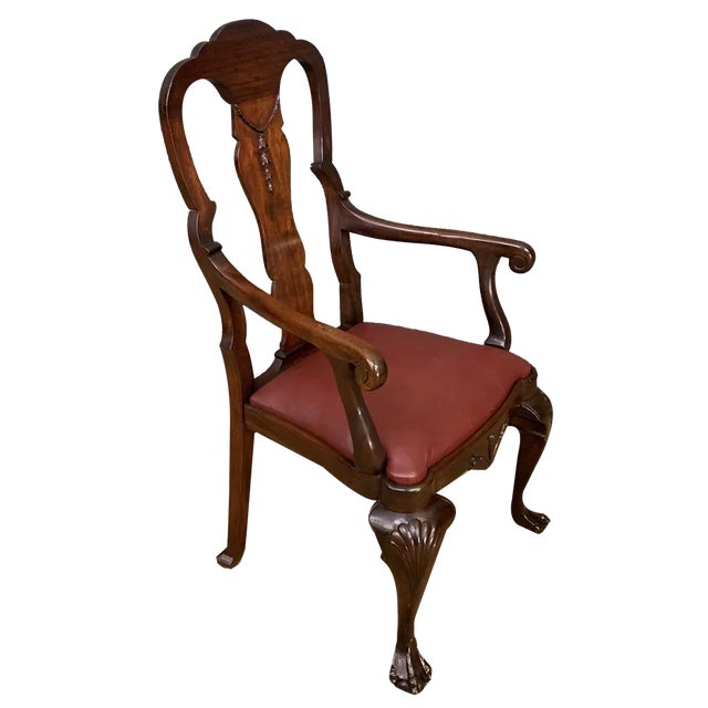 Antique High Back Armchair in Walnut, 1910 For Sale