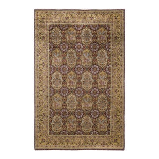 Vintage Moroccan Hand Knotted Wool Area Rug, Burgundy - 6'1" X 9'5" For Sale