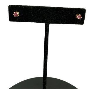 1980s 14k Ruby Stud Earrings, A Pair For Sale