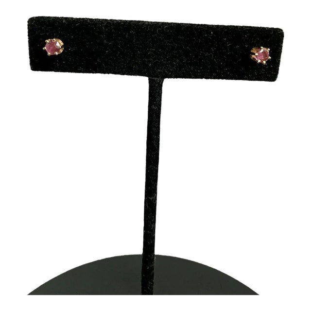 1980s 14k Ruby Stud Earrings, A Pair For Sale