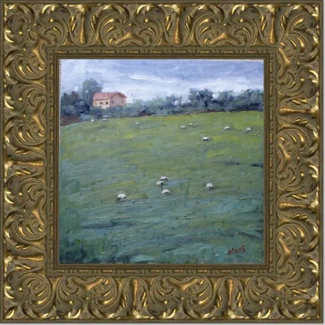 2020s Sheep Grazing Contemporary Landscape Oil Painting For Sale - Image 5 of 7