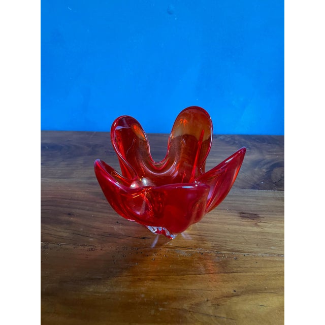 Mid-Century Modern Mid-Century Modern Amberina Colored Glass Dish For Sale - Image 3 of 11